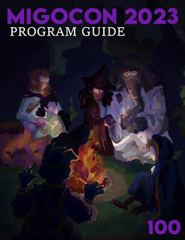 "MigoCon 2023 Program Guide". Digital illustration. 2023.