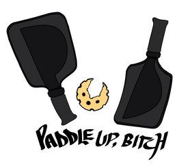 "Paddle Up, Bitch" pickleball design for machine-embroidery.