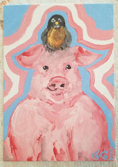 Untitled (gift art). Acrylic on canvas board. 2023.